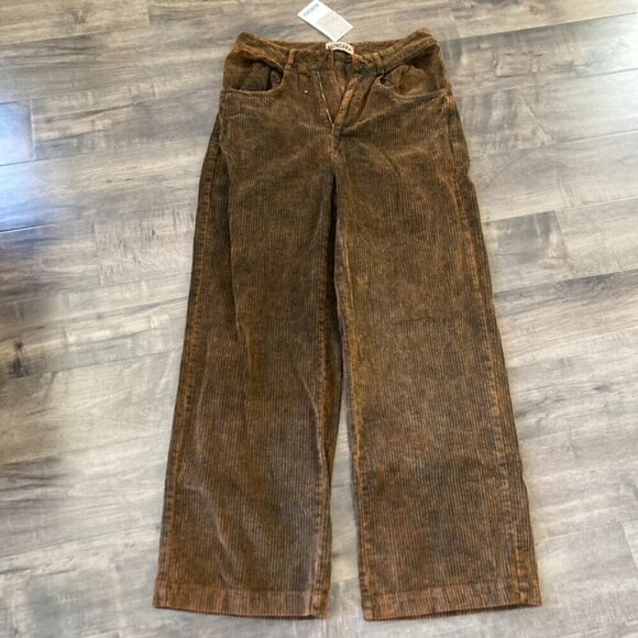 NWT Mundaka Free People Studded Corduroy Jeans Brown Sz 8/L - Picture 3 of 10